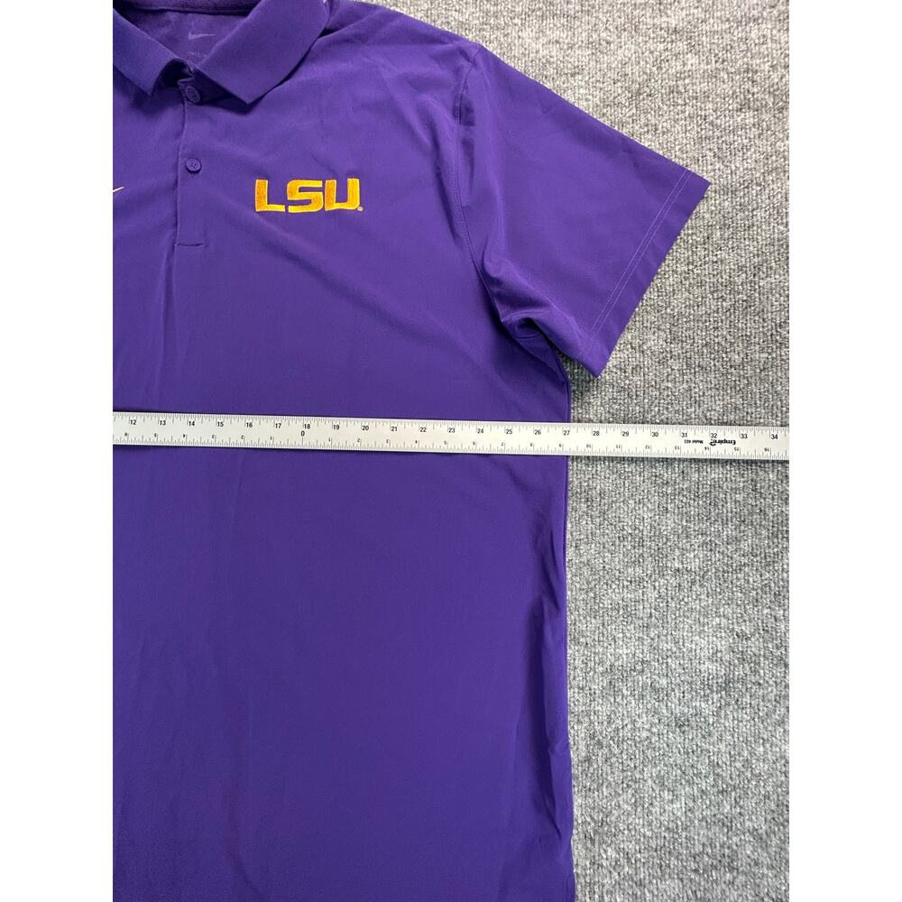 Nike LSU Tigers Dri-FIT Polo Shirt M XXL Purple Gold NCAA Performance Golf NWOT - Picture 6 of 8